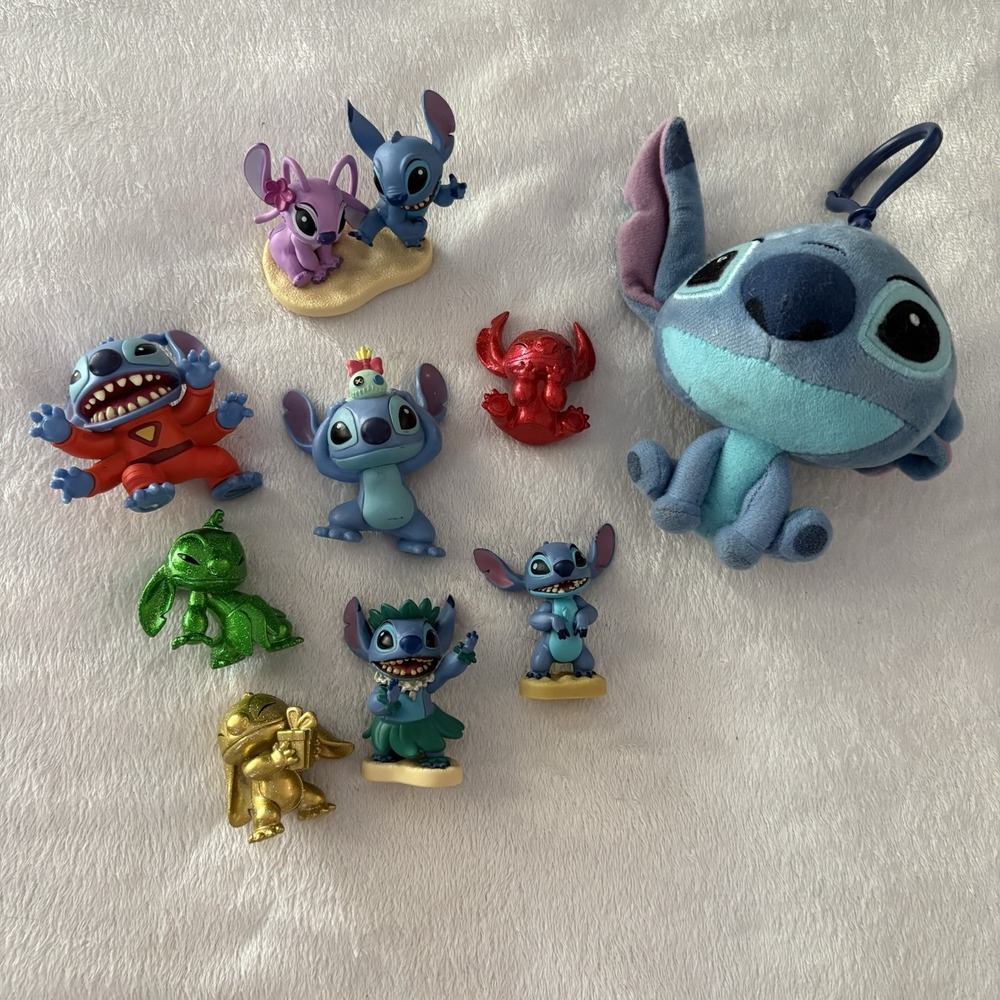 Disney Lilo & Stitch Figure Lot 9 Pieces PVC Plastic Cake Topper Bundle